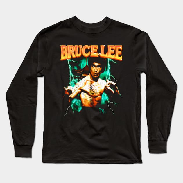 Vintage Bruce Movie Jeet Kune Do Be Water Lee Long Sleeve T-Shirt by Garmentcrooks